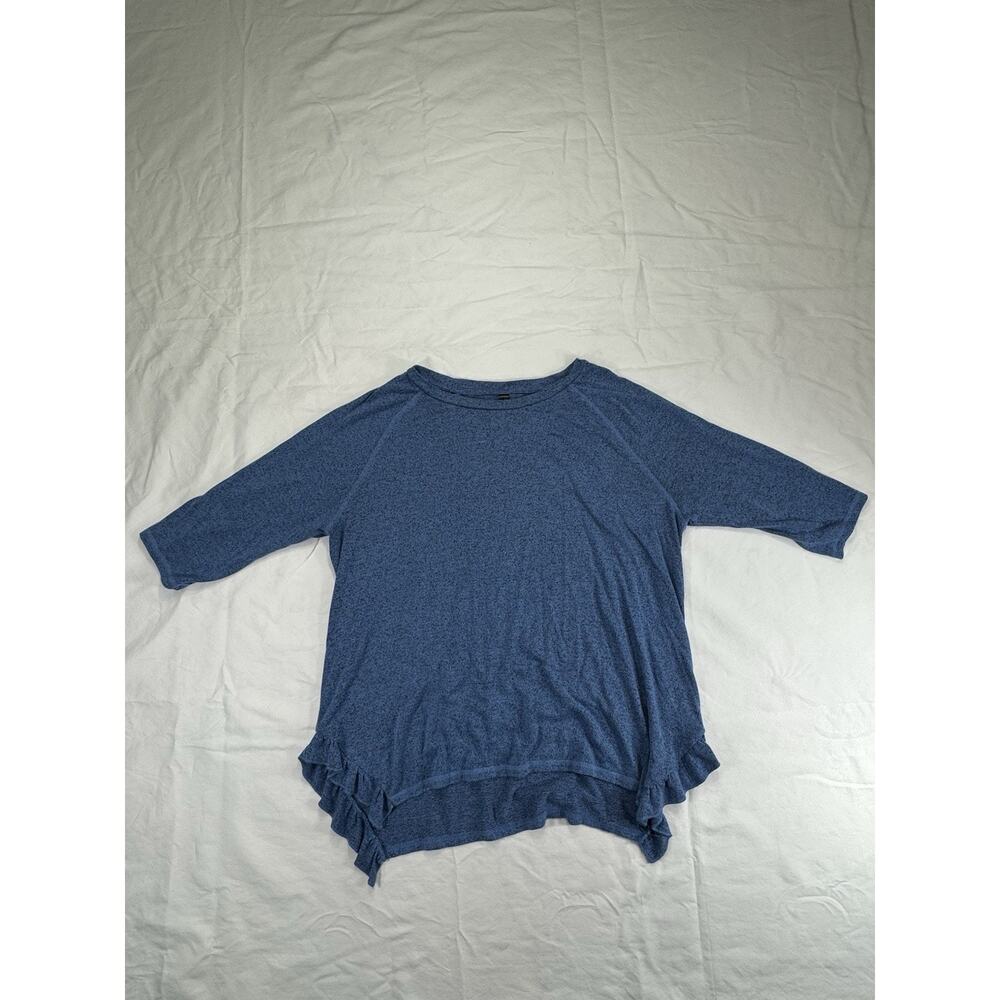 Lane Bryant Women's Size 18/20 Marled Blue 3/4‎ Sleeves Knit Top
